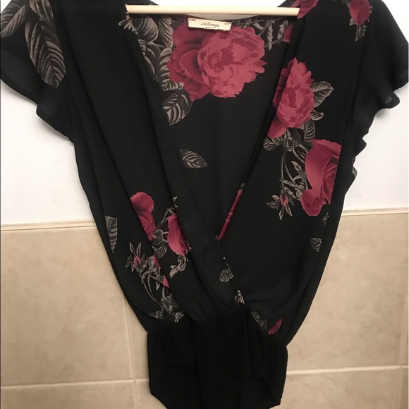 Surplice floral bodysuit - Picture 2 of 3